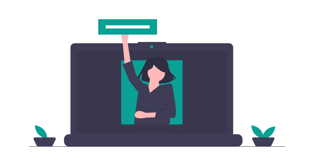 Person submitting information through a web form